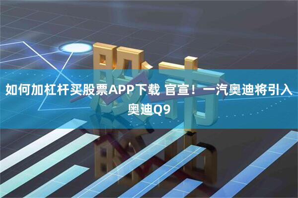 如何加杠杆买股票APP下载 官宣！一汽奥迪将引入奥迪Q9